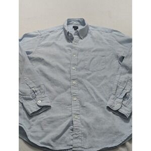 J. Crew Shirt Men's Sz‎ Med Blue Linen Blend Button-Up Beach Classic Vacation